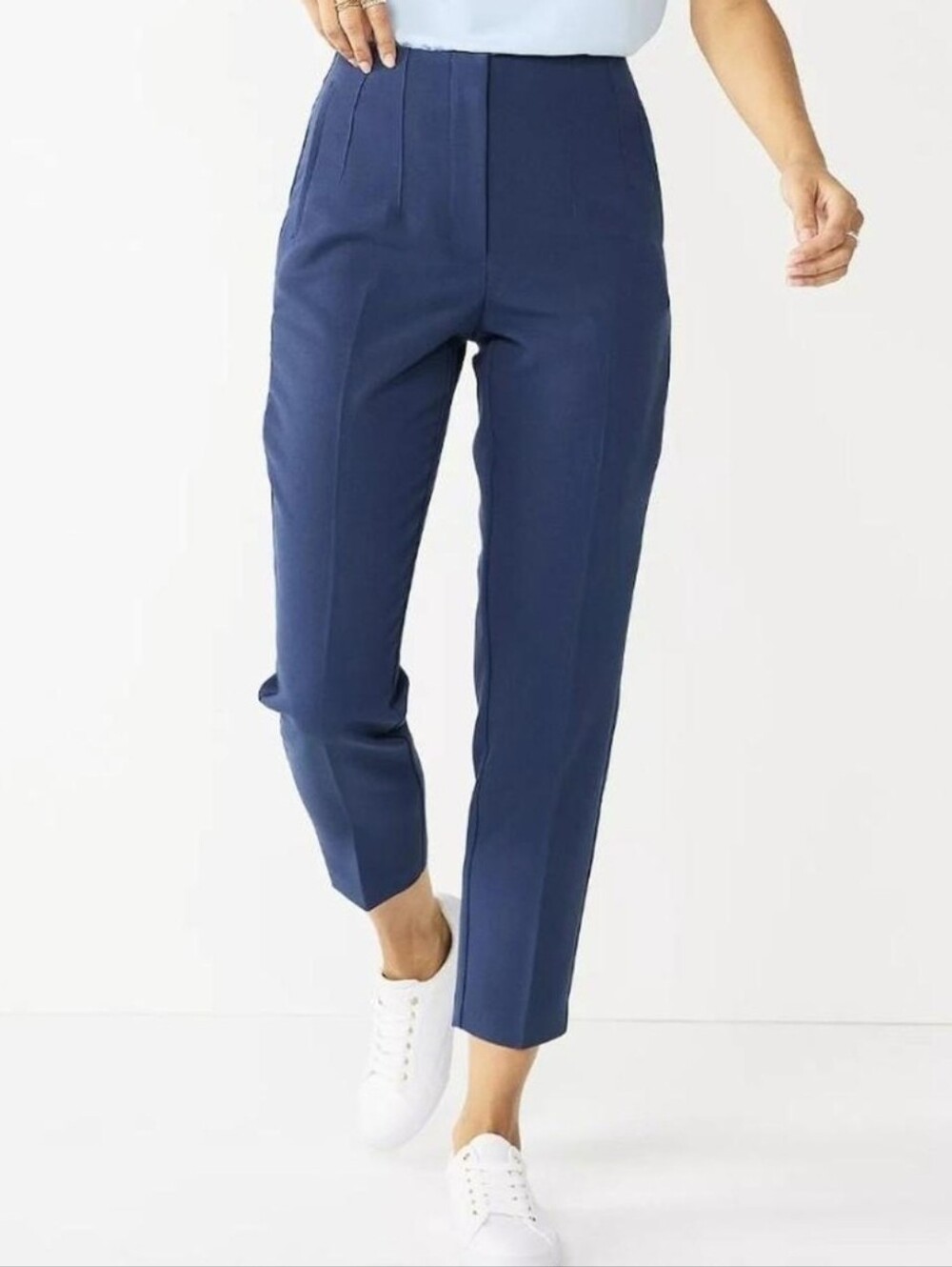 Nine West Cropped Tailored Pants in Navy